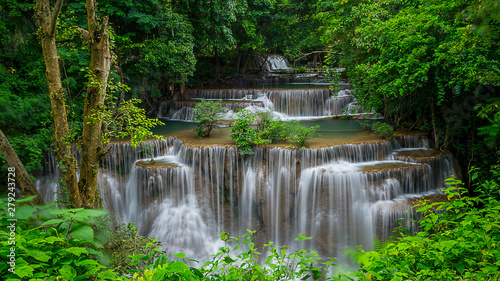 Beautiful Waterfall in Kanchanaburi Thailand 