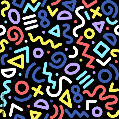 Seamless abstract geometric pattern. Fashion 80-90s. Hipster Memphis style.