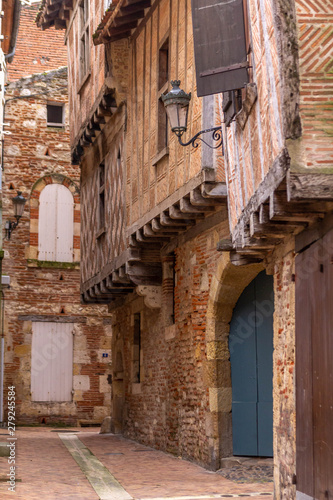 Typical timber-framed  columbage  of Agen historic buildings architecture