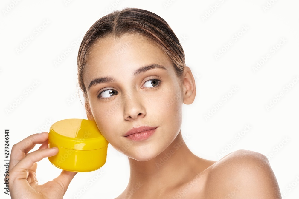 portrait of a young beautiful smiling woman with perfect skin portrait of a young beautiful smiling woman with perfect skin