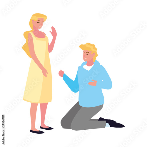 man on his knees proposal woman