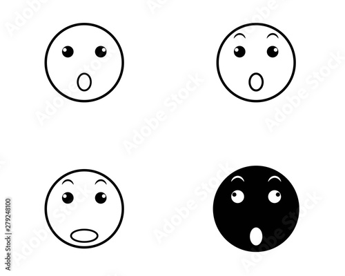 Emoticon logo vector icon template