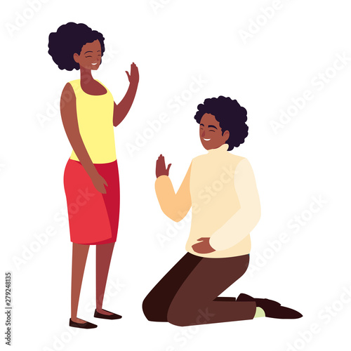 man on his knees proposal woman