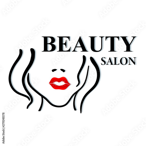 logo, symbol, icon for a beauty salon, hairdresser, makeup, black on white