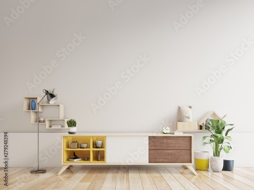 Empty children's playroom with cabinet and table sitting,doll. 3D rendering © Vanit่jan