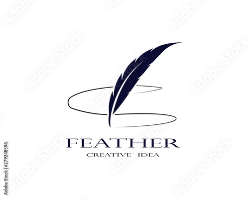 feather logo vector template