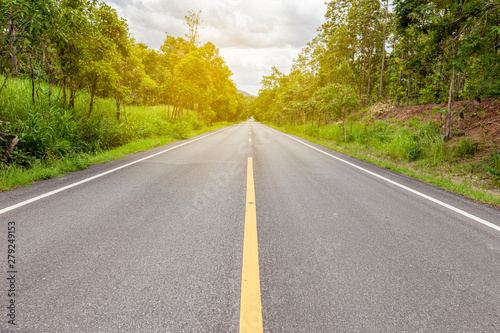 Pathway  to success concept a man walk on the rode with space area for write some text on a gray background meaning walk to success concept