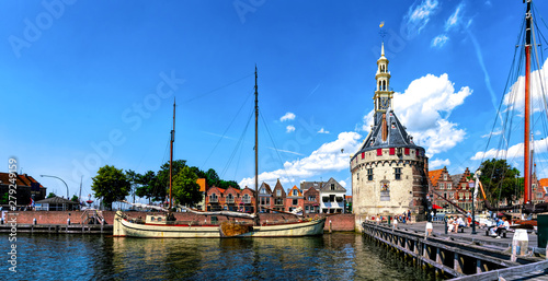 The Hoofdtoren (The Head Tower) in Hoorn, Netherlands, viewed from the waterfront photo