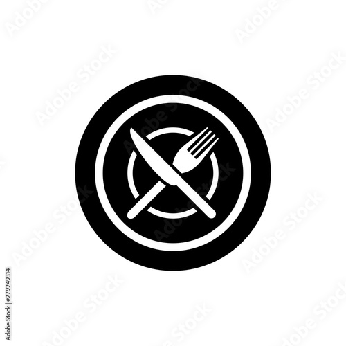 Restaurant, fork, knife icon vector symbol illustration
