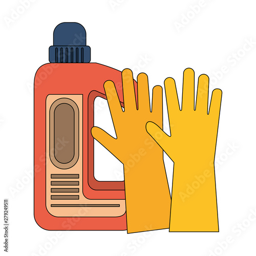 Set of cleaning equipment and products