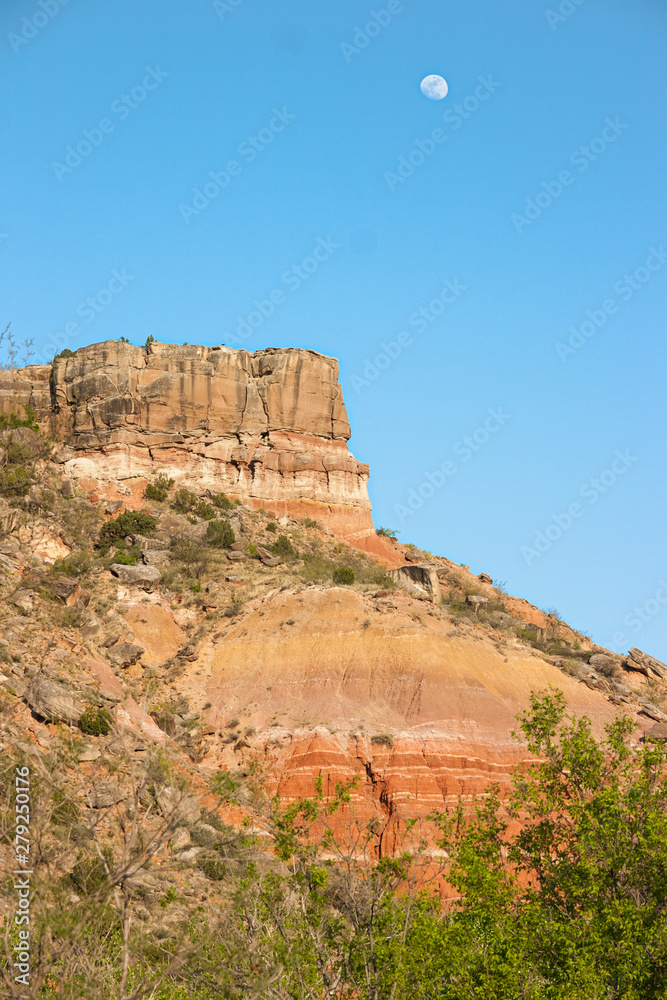Moon Rise over Palo Duro Canyon State Park in Texas