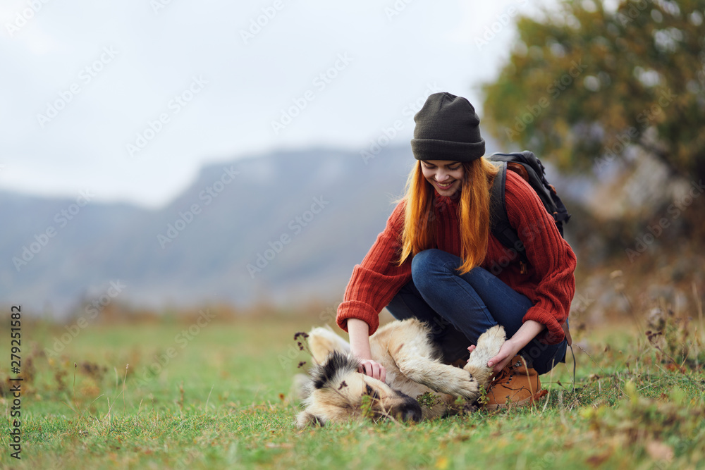 woman with his dog woman with his dog