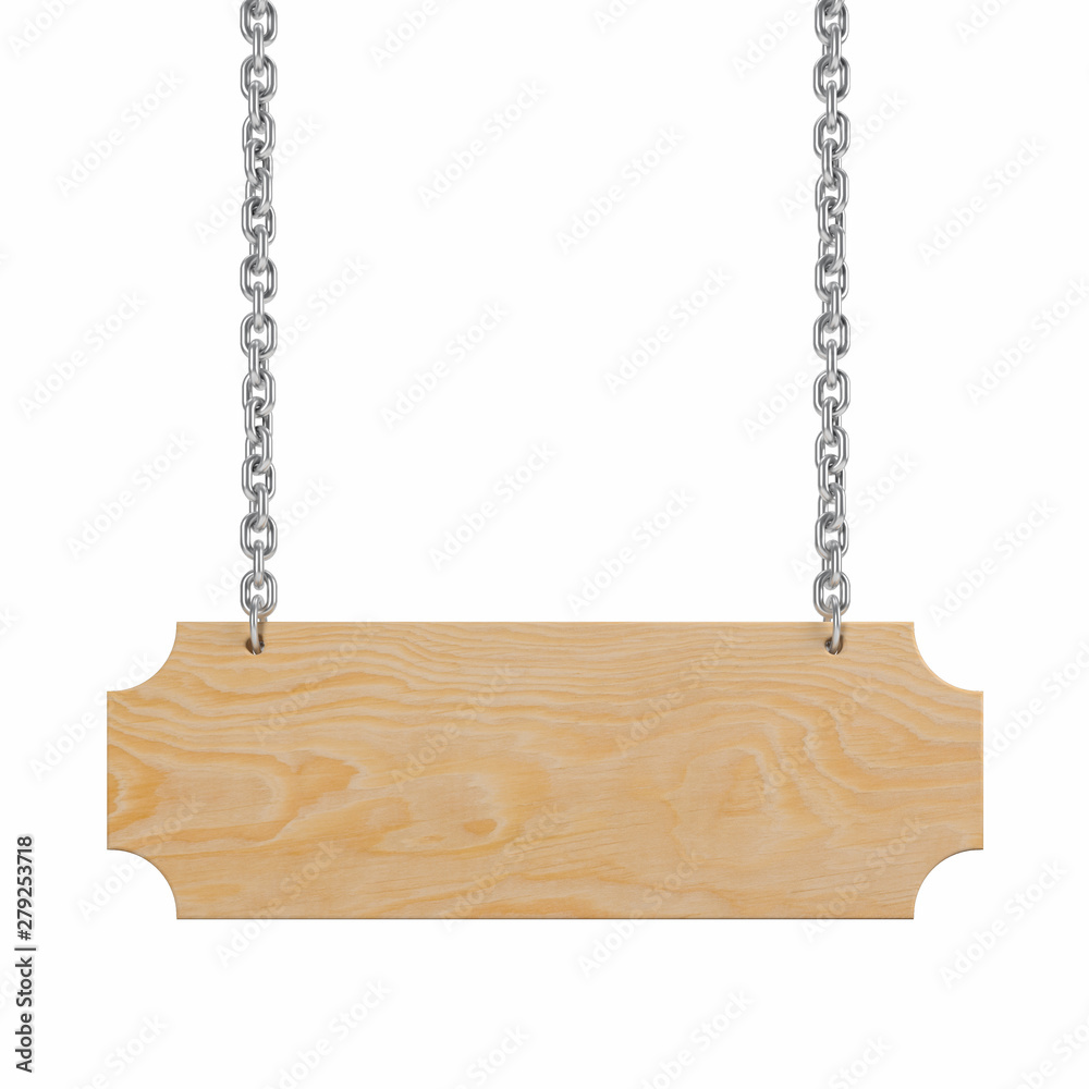 Wooden sign isolated on White Background. This has clipping path.