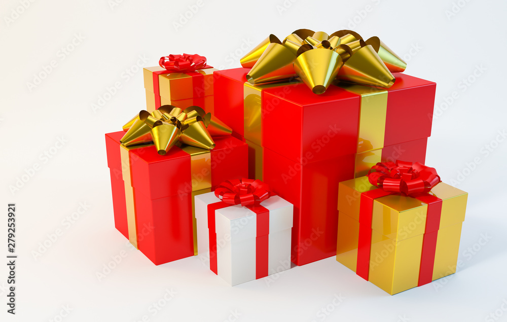 Gift box on white background illustration 3d rendering, Christmas, New Year Gift box on white background illustration 3d rendering, Christmas, New Year