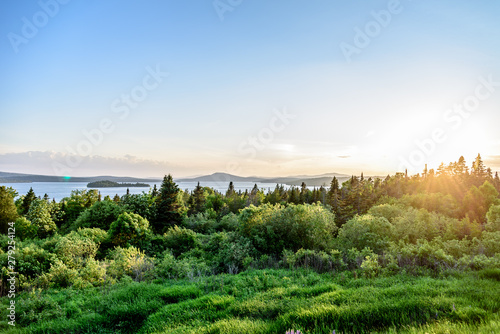 A Panoramic View of the Landscape View of Rangeley Maine in the Center of the Rangeley Lakes Region