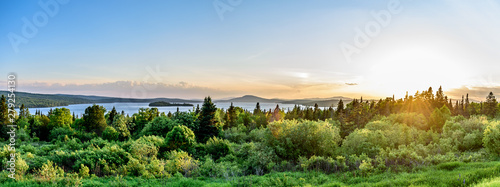 A Panoramic View of the Landscape View of Rangeley Maine in the Center of the Rangeley Lakes Region photo