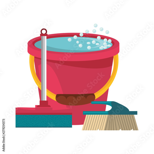 Set of cleaning equipment and products