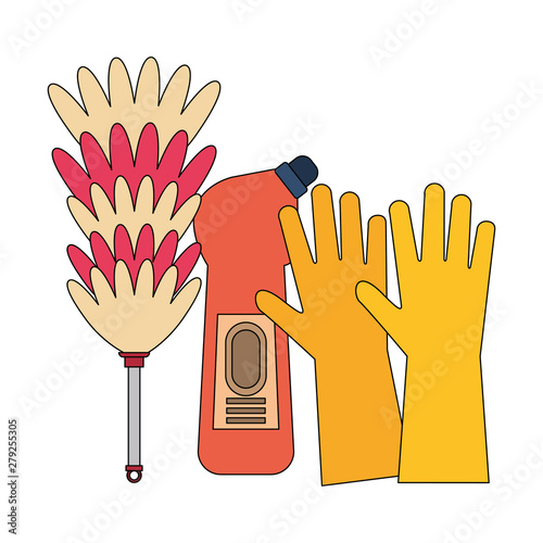 Set of cleaning equipment and products