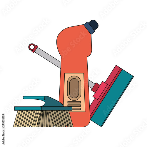 Set of cleaning equipment and products