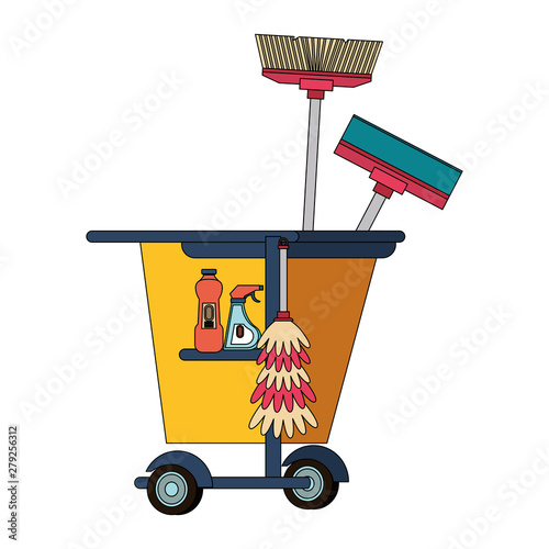 Set of cleaning equipment and products