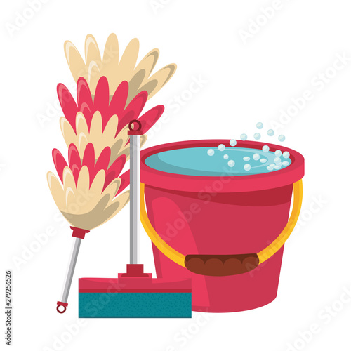 Set of cleaning equipment and products