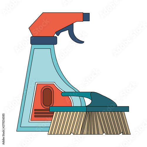 Set of cleaning equipment and products