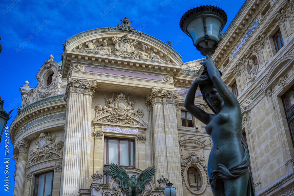 Paris, France - April 21, 2019 - The Palais Garnier is a 1,979-seat opera house, which was built from 1861 to 1875 for the Paris Opera in central Paris, France.