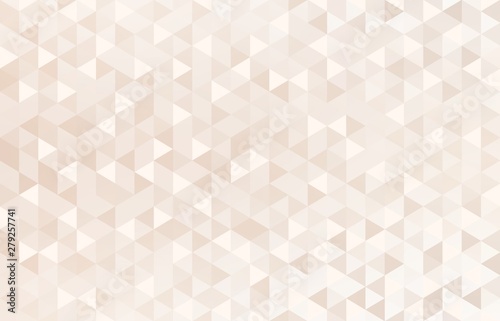 White pink beige bright mosaic triangles pattern. Pastel geometric background.