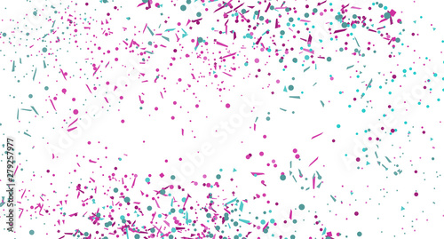 Colorful confetti on isolated white background. Abstract texture from glitters. Image for polygraphy  posters or banners. Doodle for design