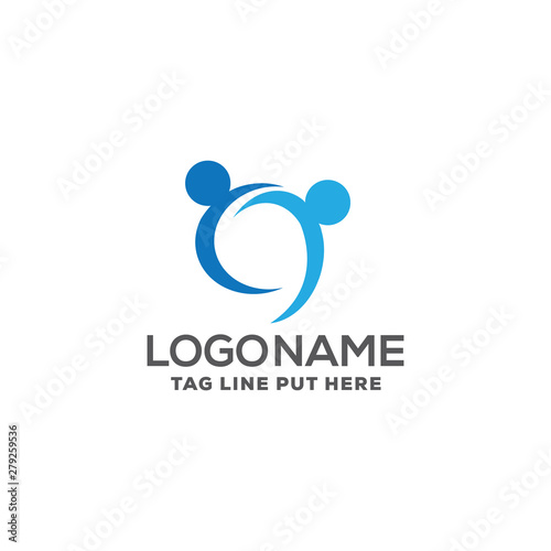 Recruiting people or Blended family logo design