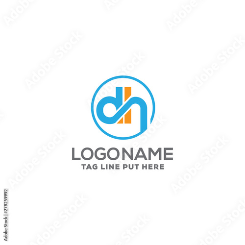 dh letter logo identity design