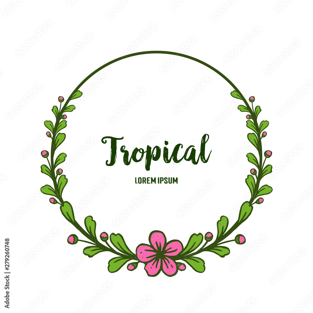 Elegant green leafy floral frame for banner tropical. Vector Elegant green leafy floral frame for banner tropical. Vector