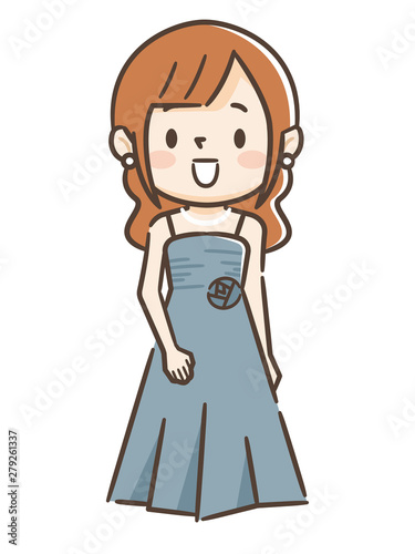 ドレスを着た若い女性