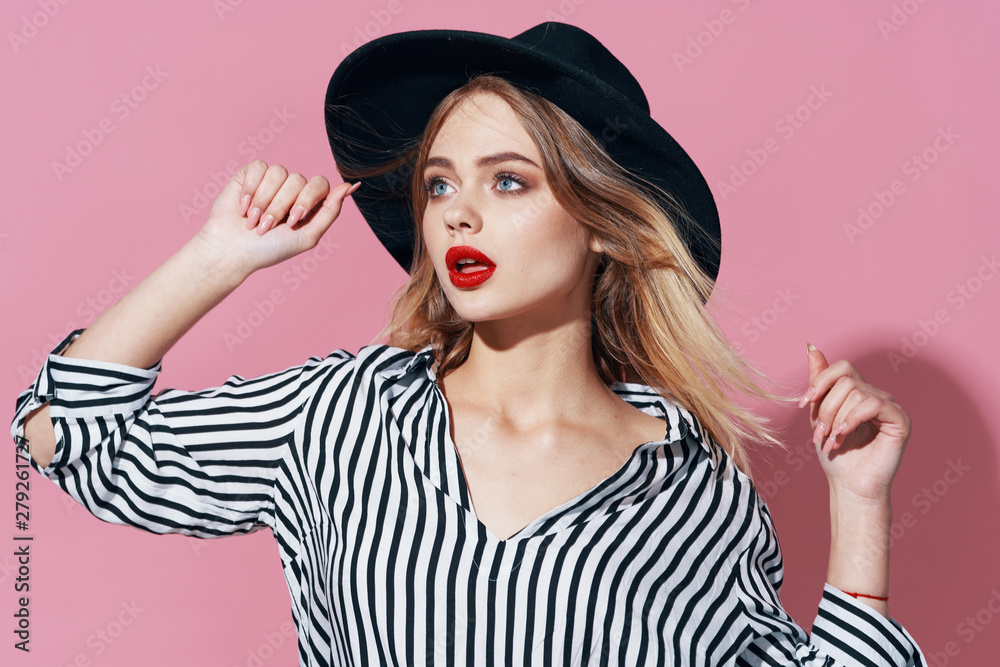 portrait of young woman in a hat portrait of young woman in a hat