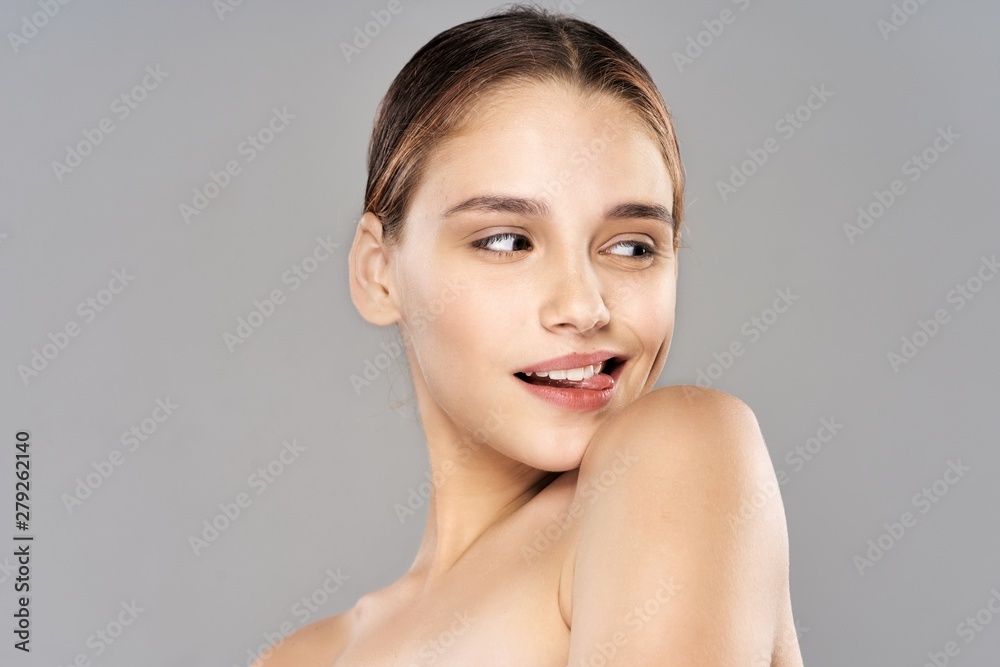 portrait of young woman with perfect skin portrait of young woman with perfect skin