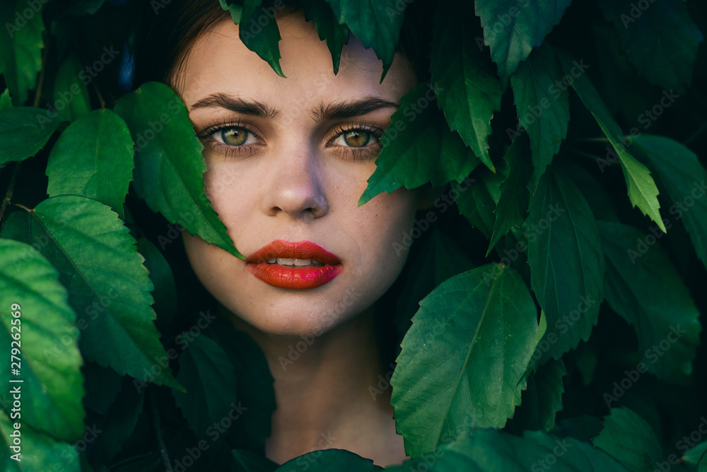 portrait of young woman wit perfect skin