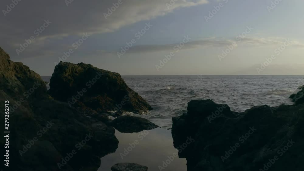 Biologist in Hazmat clothes inspecting rocks and Ocean coast. Greenhouse effect Silent cliffs of the Sea. Ecological Сatastrophy steadicam shot 4K Biologist in Hazmat clothes inspecting rocks and Ocean coast. Greenhouse effect Silent cliffs of the Sea. Ecological Сatastrophy steadicam shot 4K