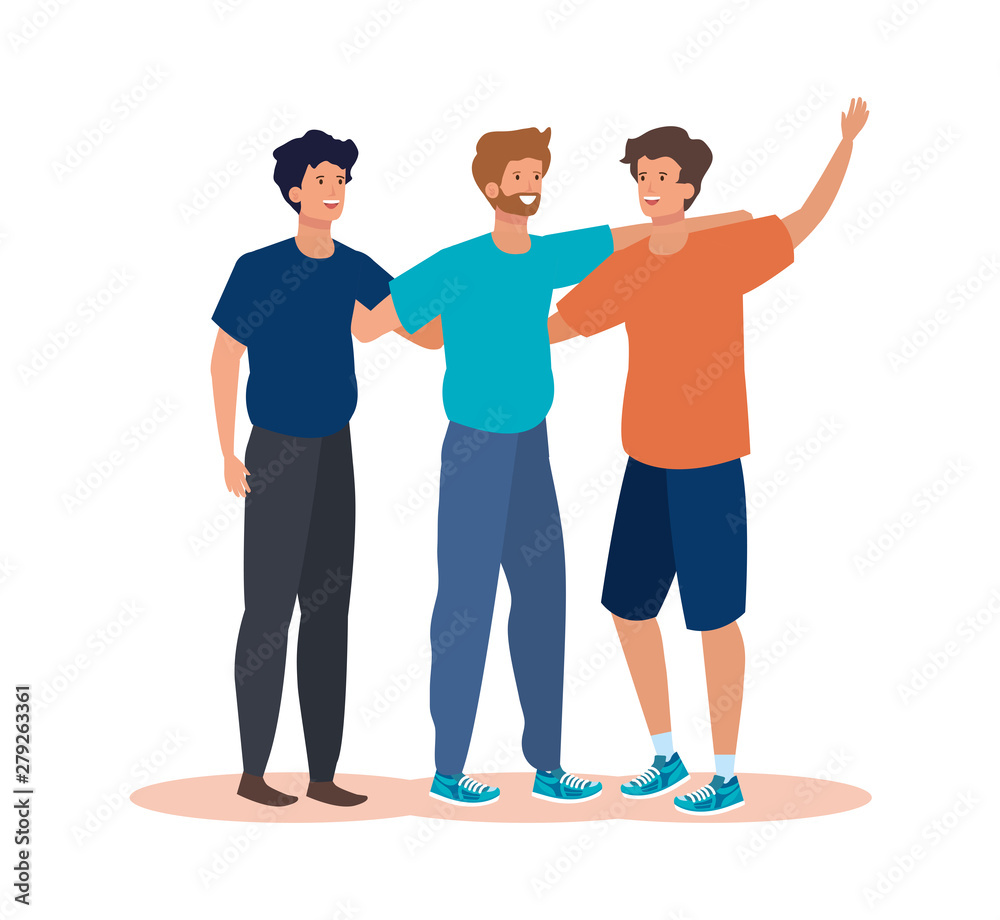 Fototapeta premium men friends together with casual clothes
