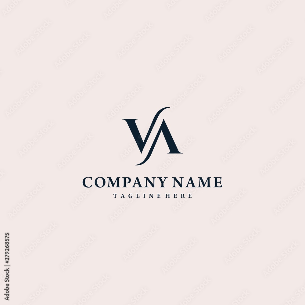 Luxurious Letter VA Logo design vector illustration