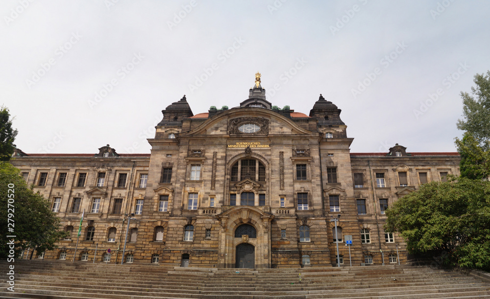 The building of Saxon State Chancellery, Dresden, Germany.