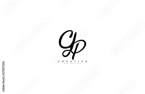 GP Letter Linked Script Calligraphy Creative Logo Design