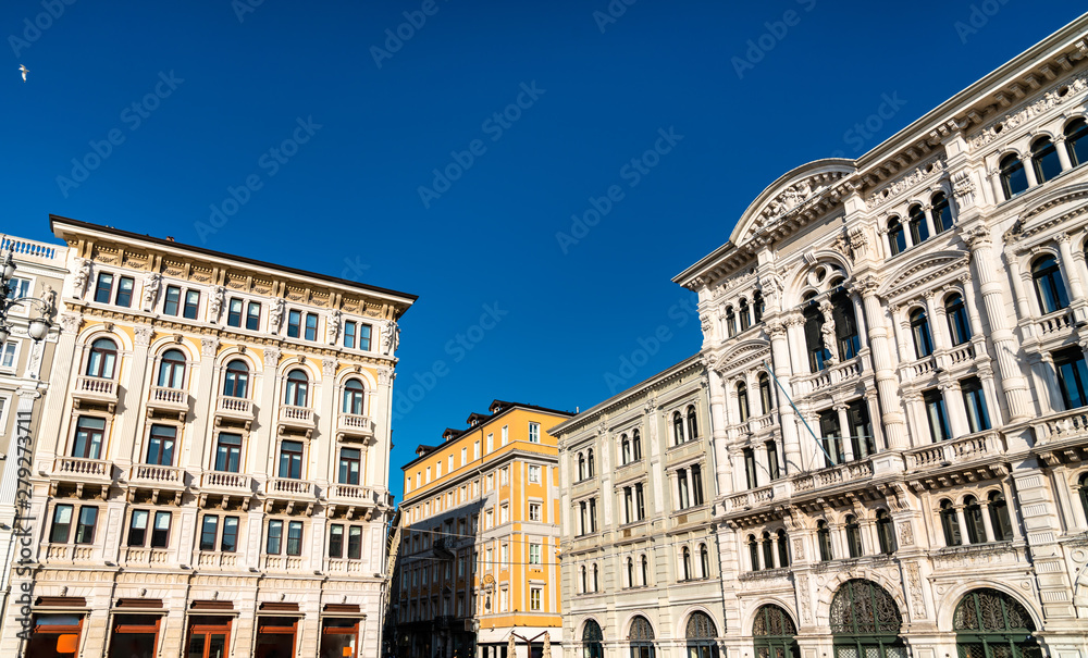 Historic buildings in the city centre of Trieste, Italy