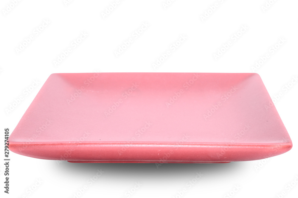 Red plate isolated on white background. Red plate isolated on white background.