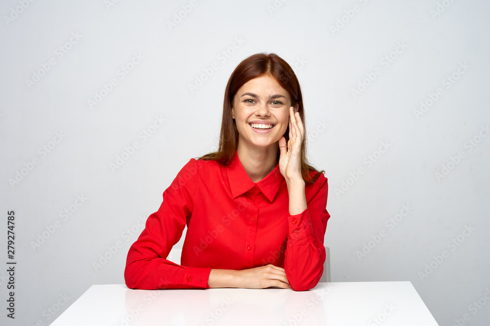 portrait of young woman sitting on the floor portrait of young woman sitting on the floor