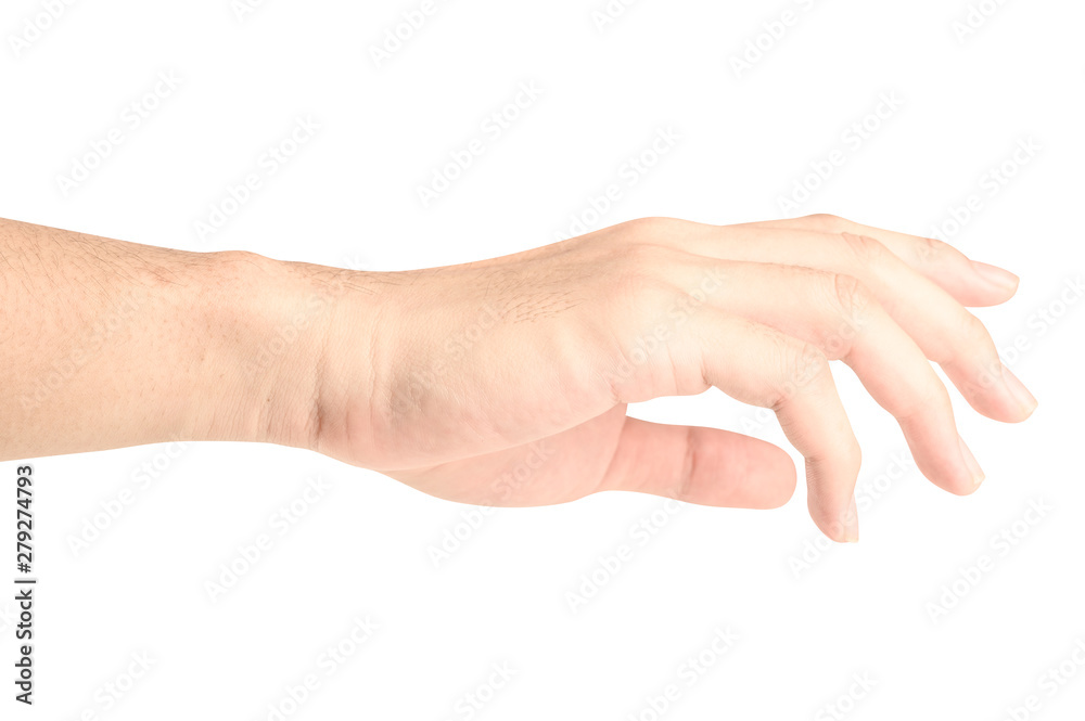 Hand open and ready to help or receive. Gesture isolated on white background with clipping path. Hand open and ready to help or receive. Gesture isolated on white background with clipping path.
