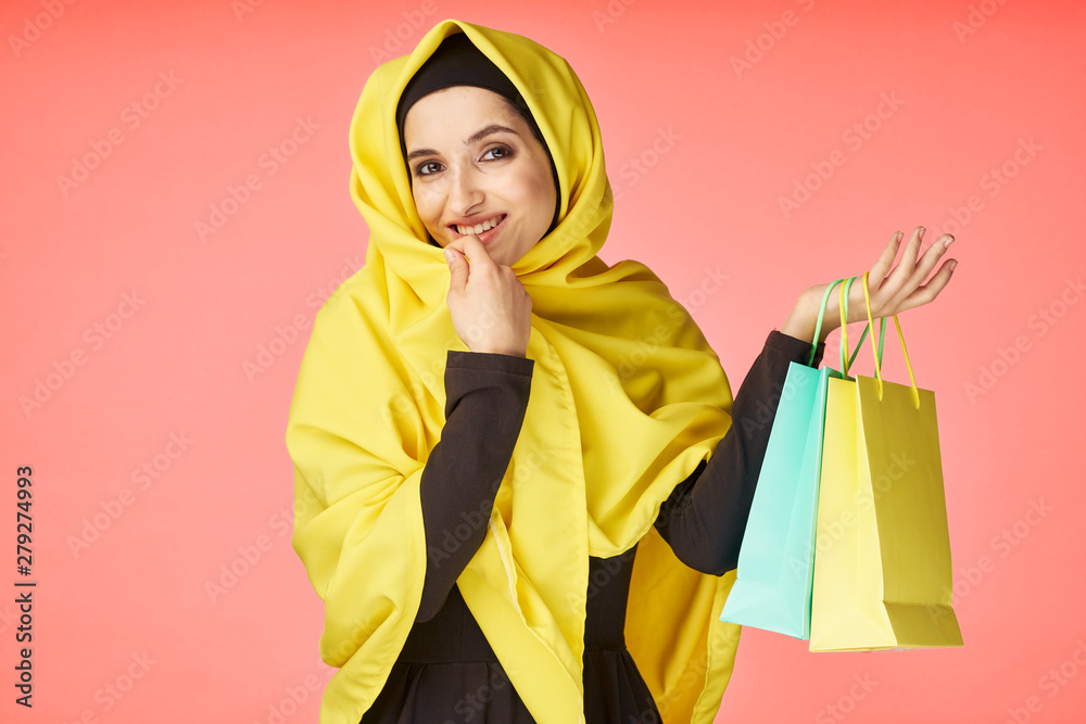 young woman with shopping bags young woman with shopping bags