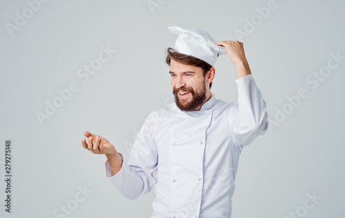 chef holding blank sign