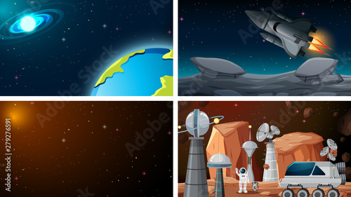 Set of space backgrounds