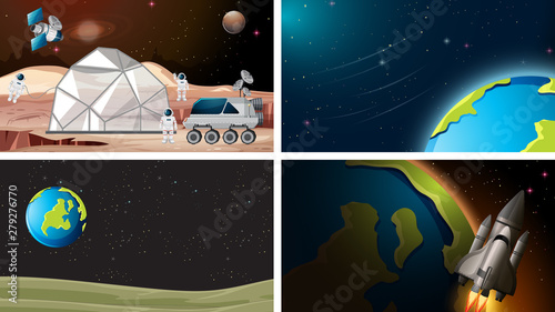 Set of space backgrounds