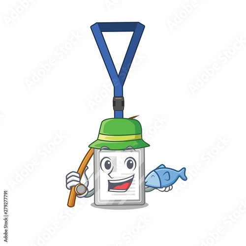 Fishing name tag isolated in the cartoon